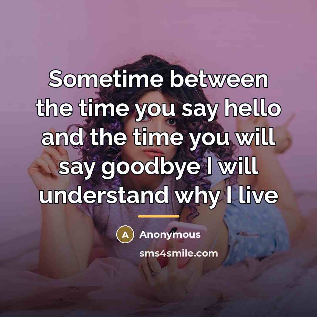 “Sometime between the time you say hello and the time…” quote by Anonymous