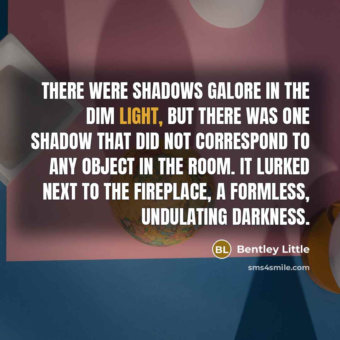 “There were shadows galore in the dim light, but there…” quote by Bentley Little
