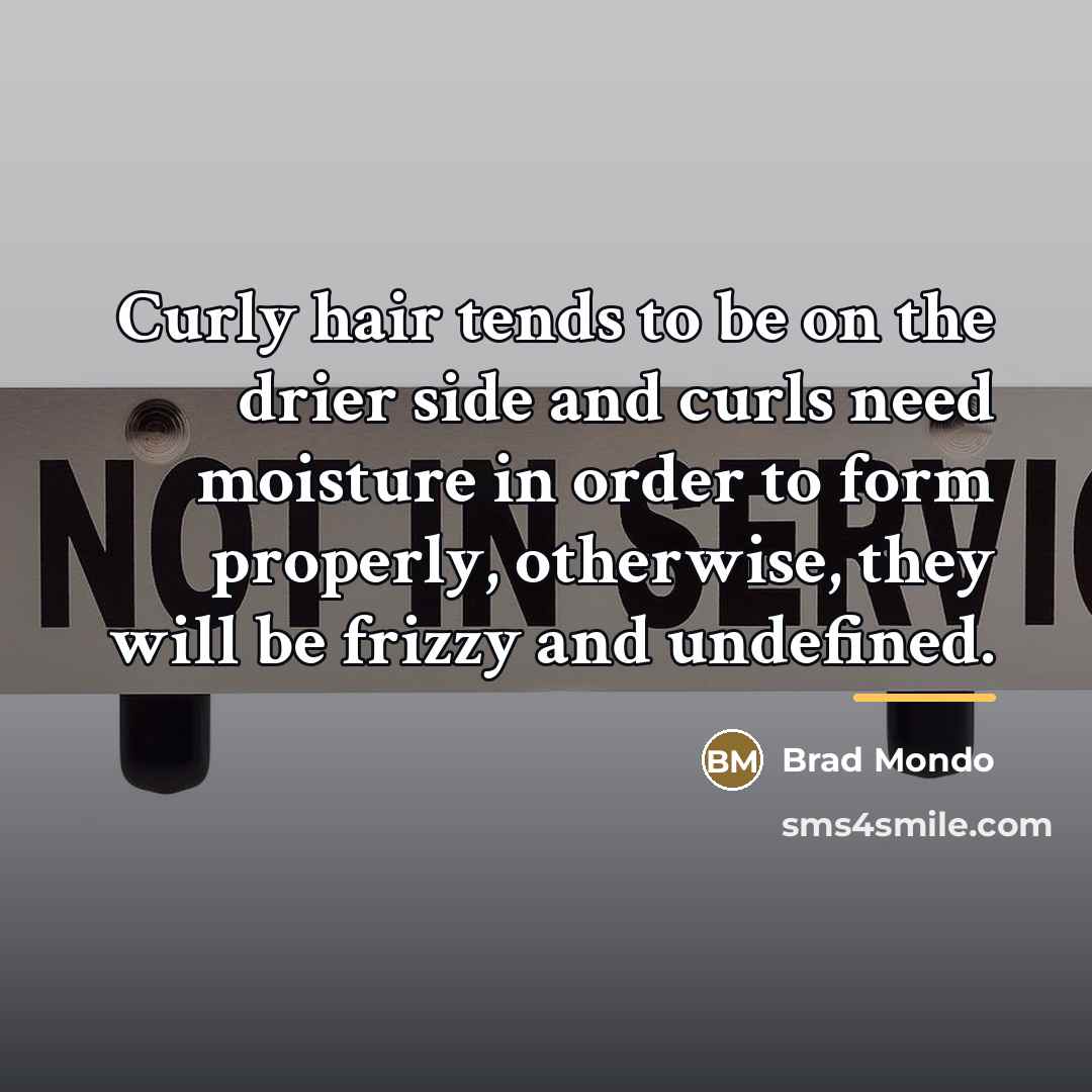 “Curly hair tends to be on the drier side and…” quote by Brad Mondo
