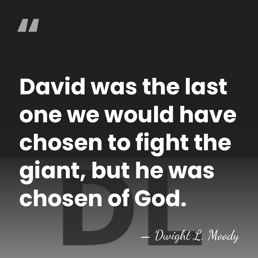 David was the last one we would have chosen to fight the&hellip; - Dwight L. Moody