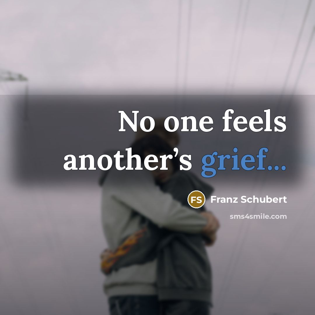 “No one feels another’s grief...…” quote by Franz Schubert