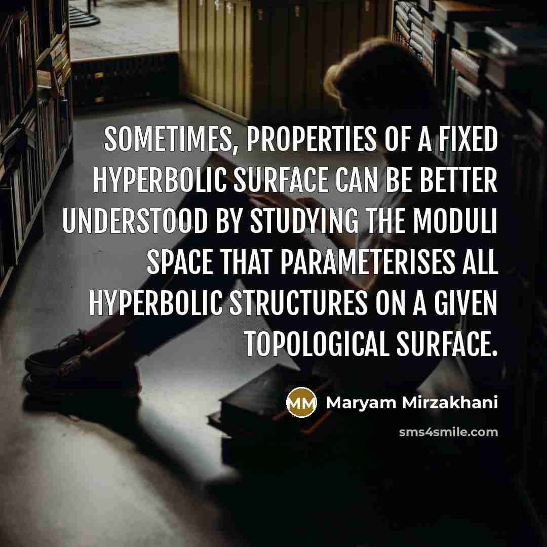 “Sometimes, properties of a fixed hyperbolic surface can be better…” quote by Maryam Mirzakhani