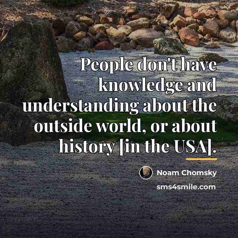 “People don't have knowledge and understanding about the outside world,…” quote by Noam Chomsky
