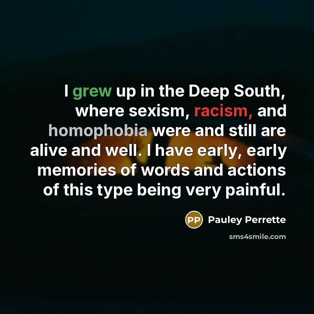 “I grew up in the Deep South, where sexism, racism,…” quote by Pauley Perrette