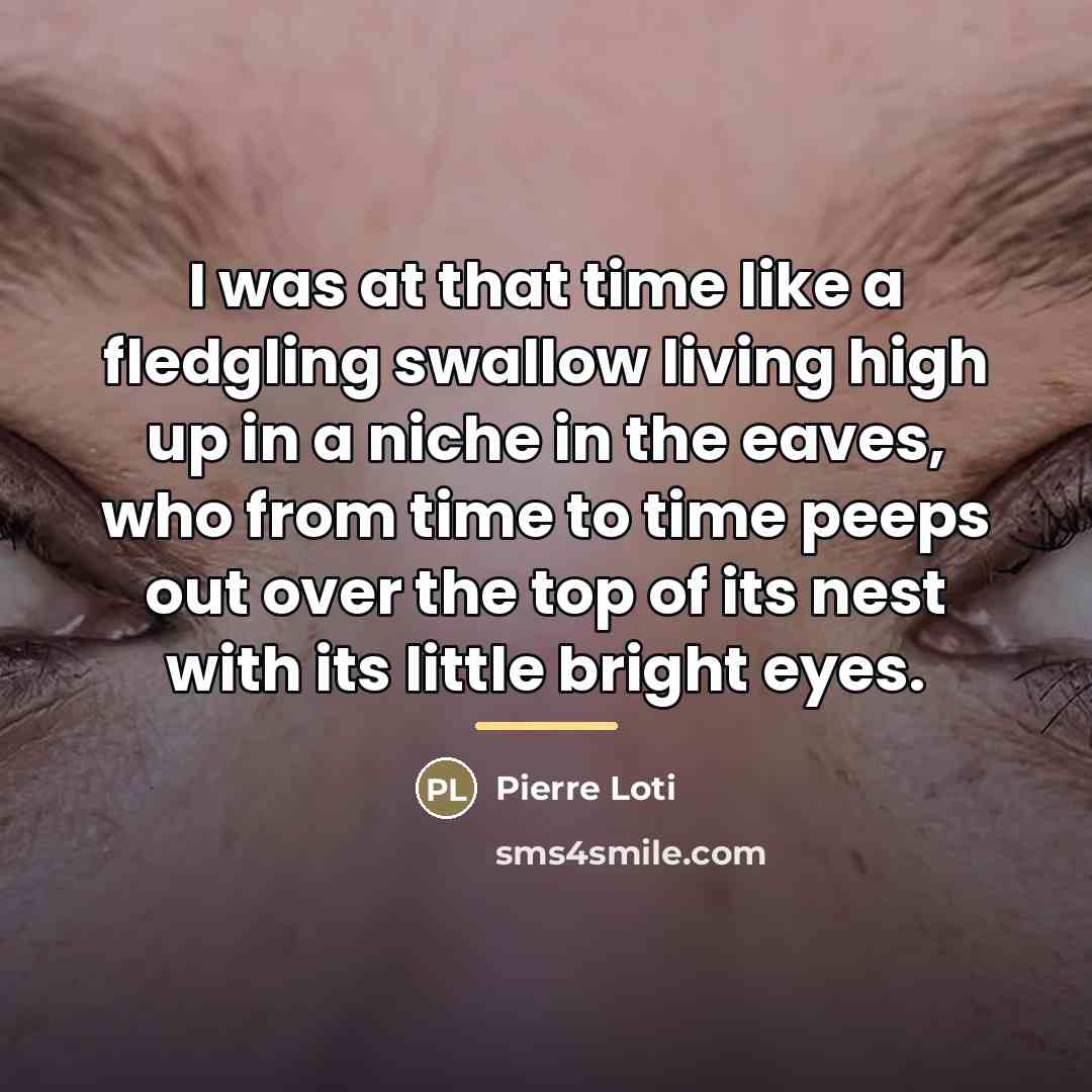 “I was at that time like a fledgling swallow living…” quote by Pierre Loti