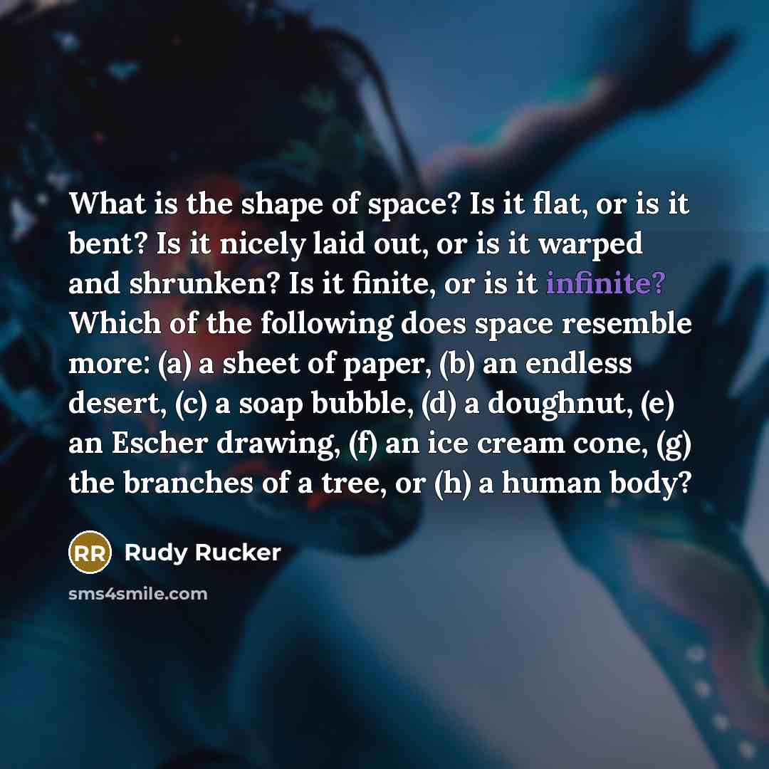 “What is the shape of space? Is it flat, or…” quote by Rudy Rucker