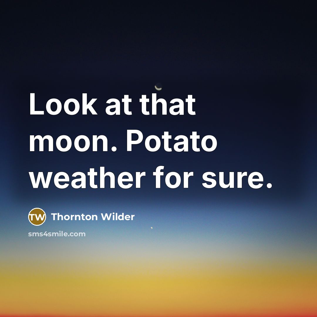 “Look at that moon. Potato weather for sure.…” quote by Thornton Wilder