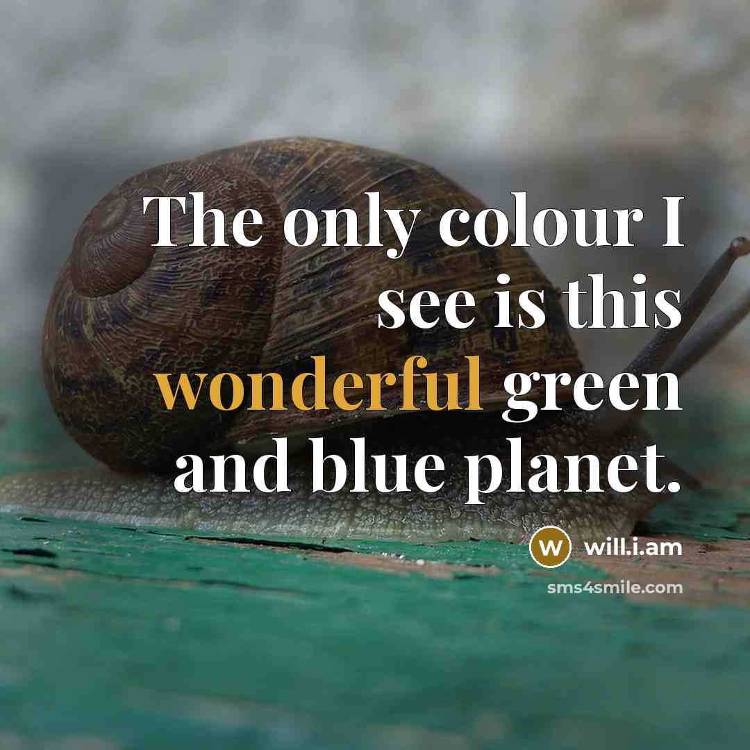 “The only colour I see is this wonderful green and…” quote by will.i.am
