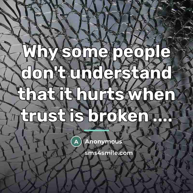 “Why some people don't understand that it hurts when trust…” quote by Anonymous