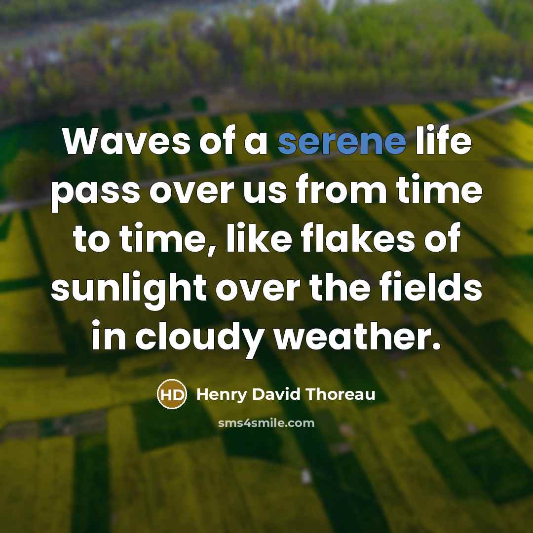 “Waves of a serene life pass over us from time…” quote by Henry David Thoreau