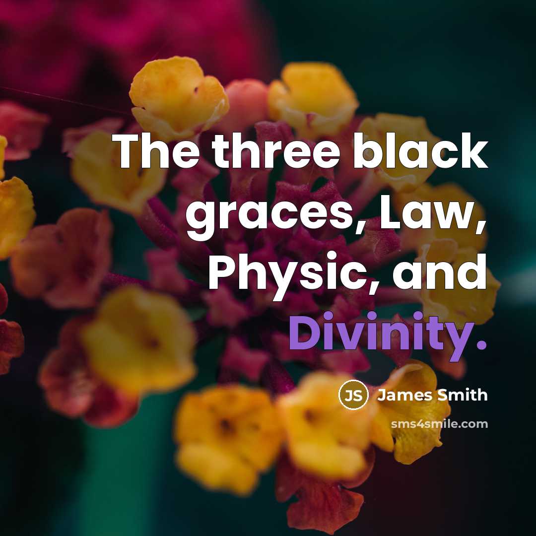 “The three black graces, Law, Physic, and Divinity.…” quote by James Smith