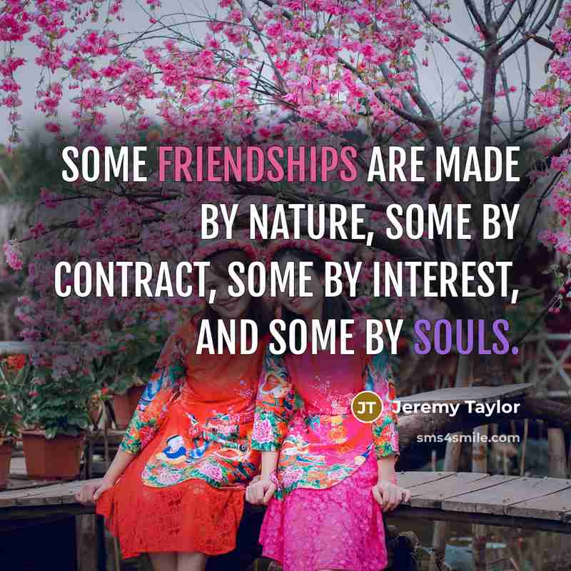 “Some friendships are made by nature, some by contract, some…” quote by Jeremy Taylor