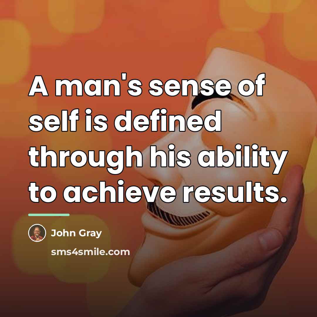 “A man's sense of self is defined through his ability…” quote by John Gray