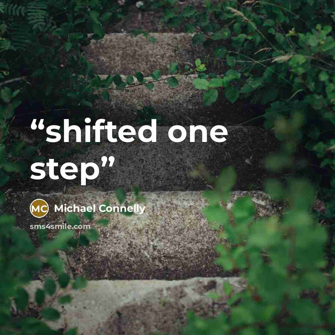 “shifted one step” quote by Michael Connelly