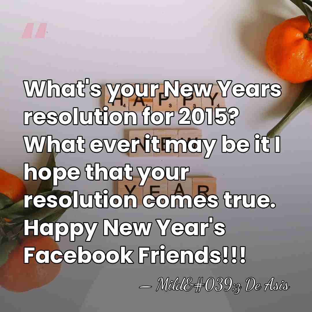 What's your New Years resolution for 2015? What ever it may be&hellip; - Mild'z De Asis