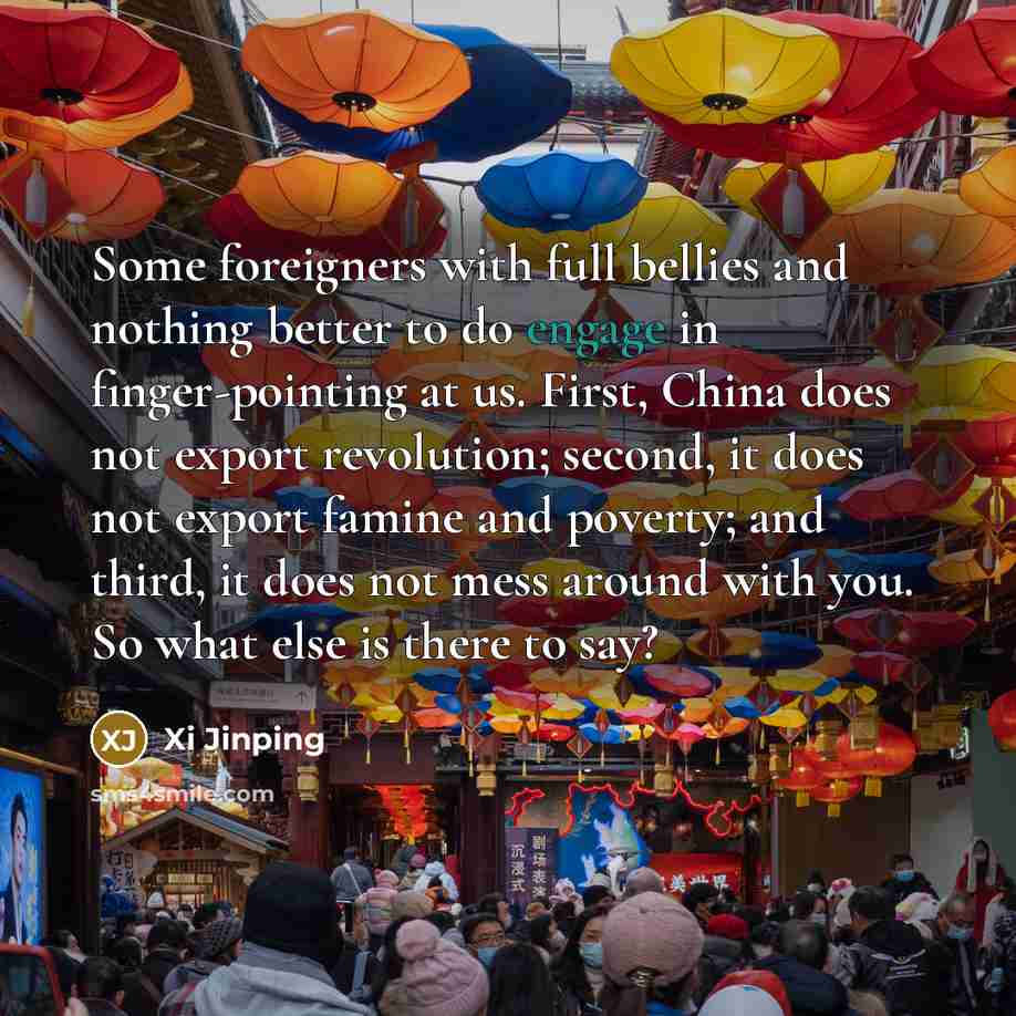 “Some foreigners with full bellies and nothing better to do…” quote by Xi Jinping