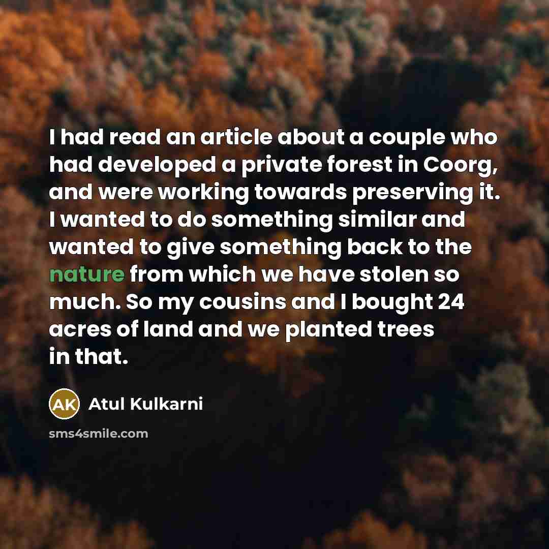 “I had read an article about a couple who had…” quote by Atul Kulkarni