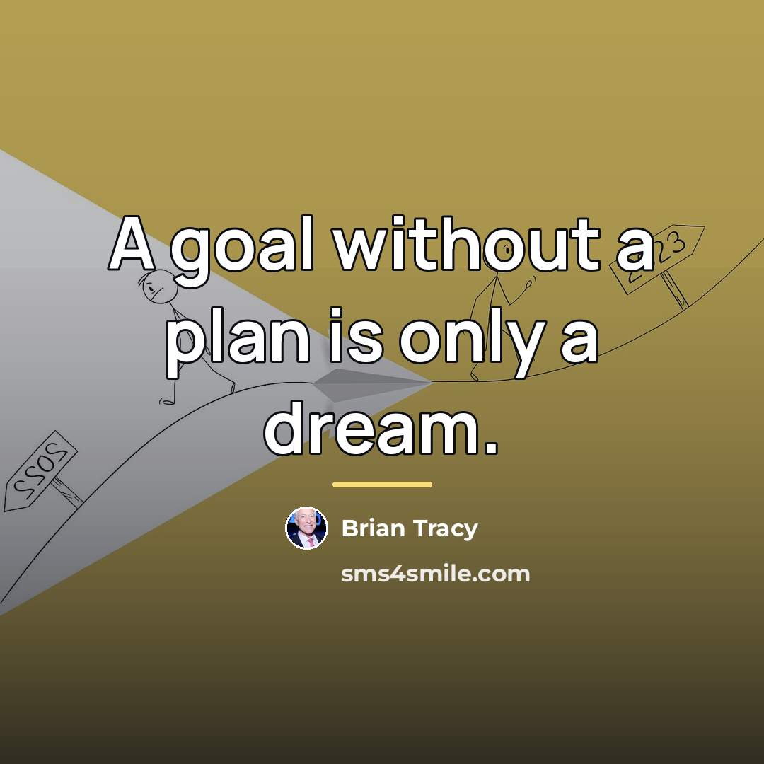 “A goal without a plan is only a dream.…” quote by Brian Tracy