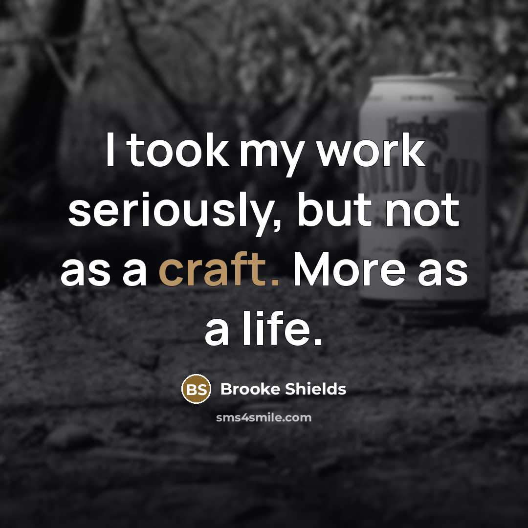 “I took my work seriously, but not as a craft.…” quote by Brooke Shields