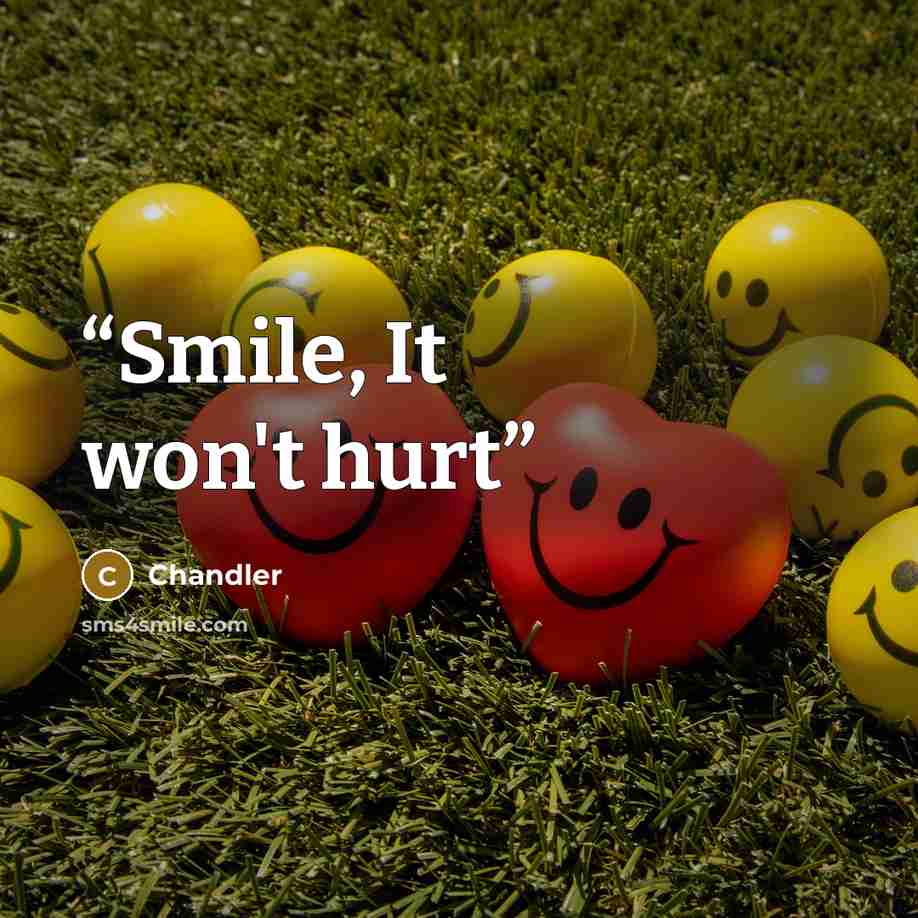 “Smile, It won't hurt” quote by Chandler