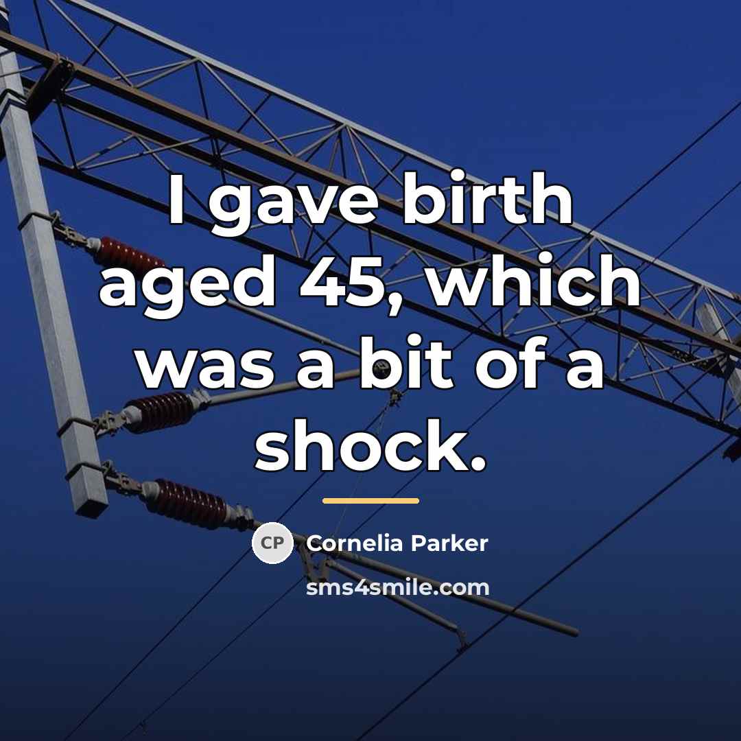 “I gave birth aged 45, which was a bit of…” quote by Cornelia Parker