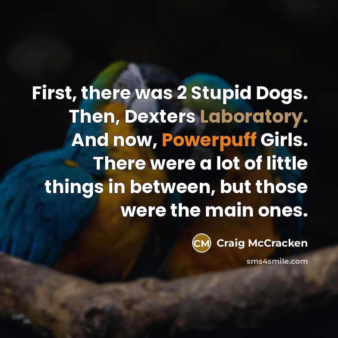 “First, there was 2 Stupid Dogs. Then, Dexters Laboratory. And now, Powerpuff Girls. There were a lot of little things in between, but those were the main ones.” quote by Craig McCracken