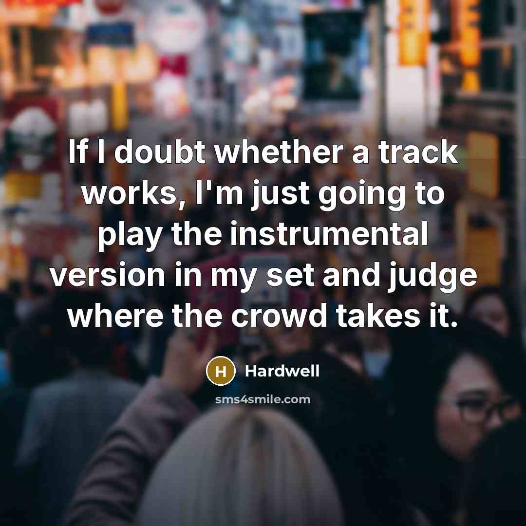 “If I doubt whether a track works, I'm just going…” quote by Hardwell