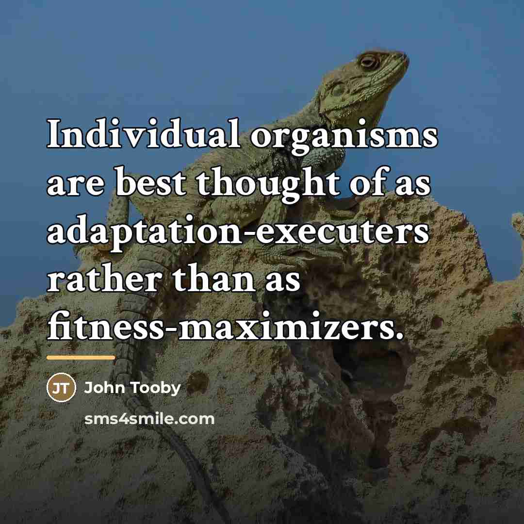 “Individual organisms are best thought of as adaptation-executers rather than…” quote by John Tooby