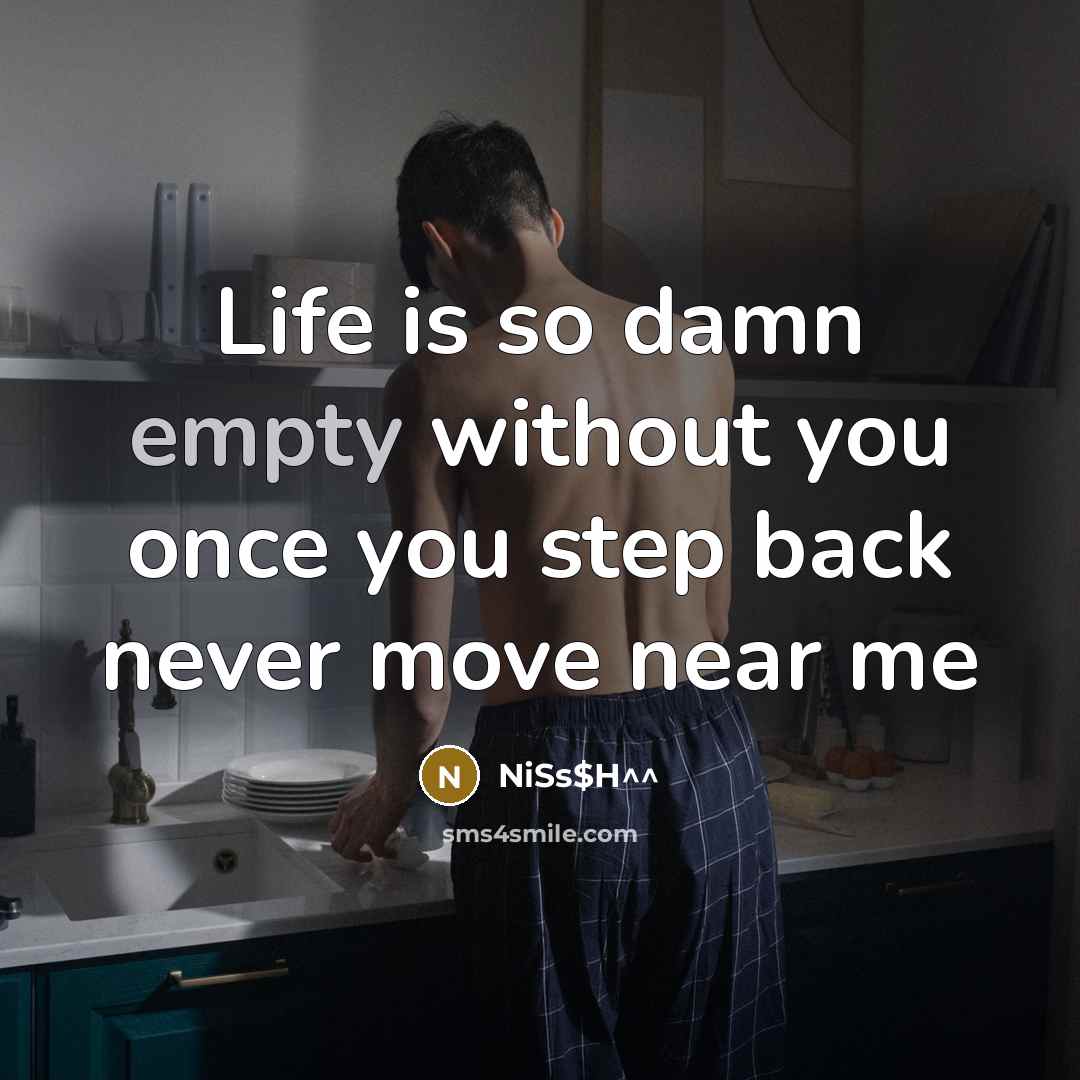 “Life is so damn empty without you once you step…” quote by NiSs$H^^