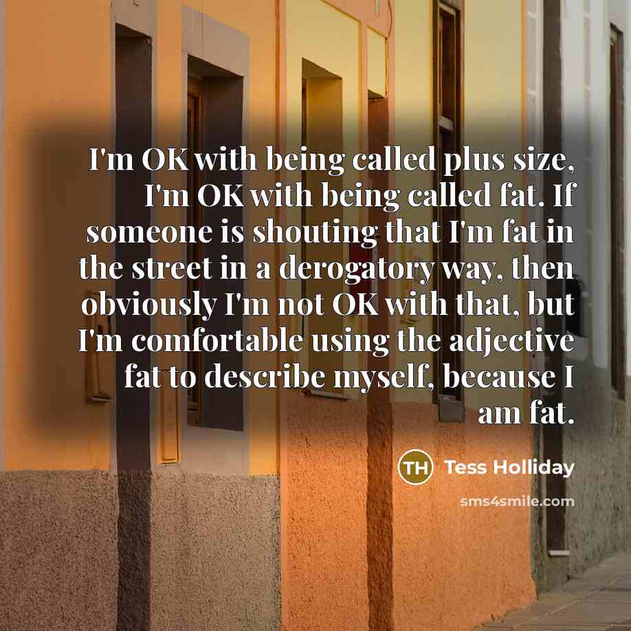 “I'm OK with being called plus size, I'm OK with…” quote by Tess Holliday