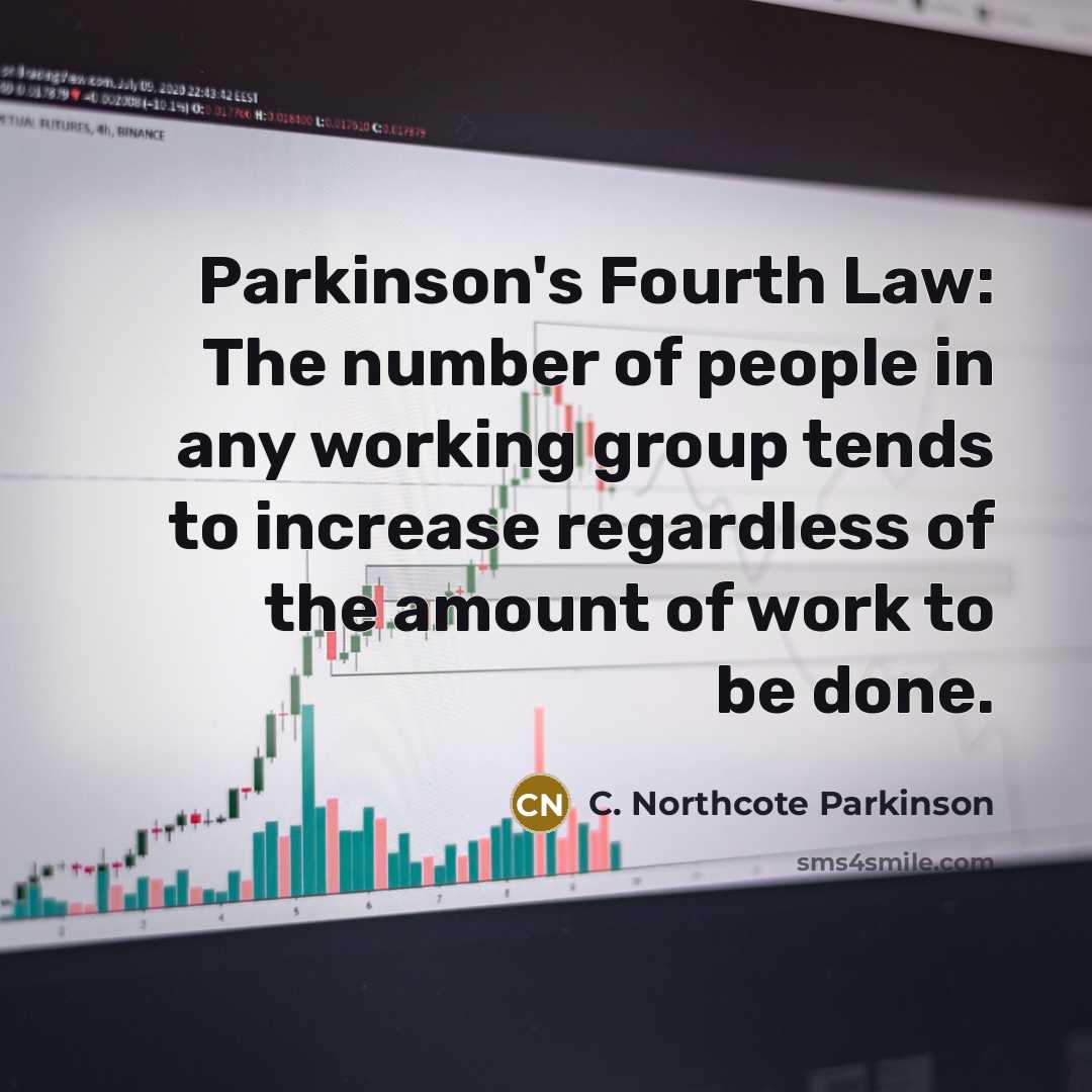“Parkinson's Fourth Law: The number of people in any working…” quote by C. Northcote Parkinson