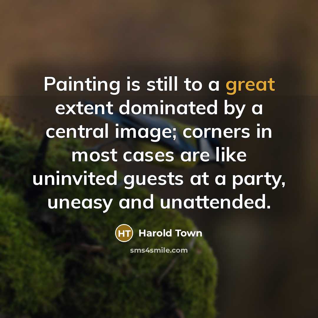 “Painting is still to a great extent dominated by a…” quote by Harold Town