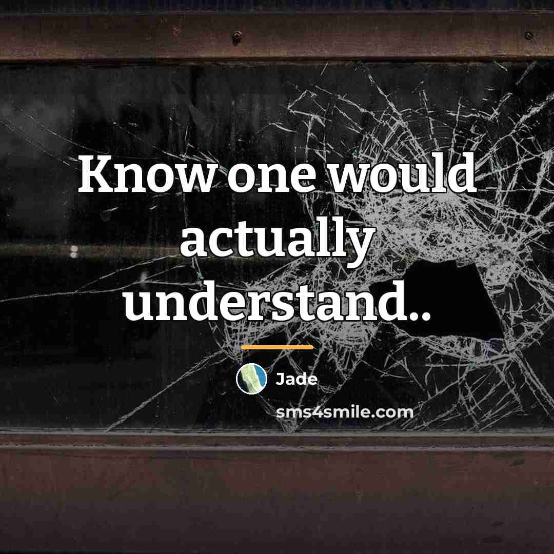 “Know one would actually understand..…” quote by Jade