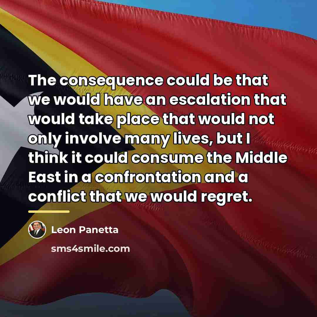 “The consequence could be that we would have an escalation…” quote by Leon Panetta