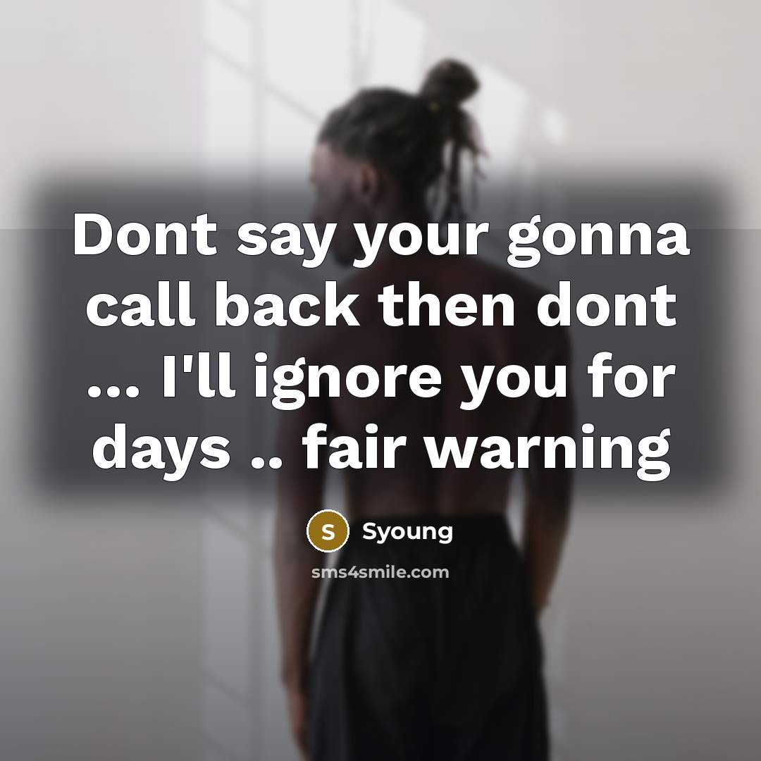 “Dont say your gonna call back then dont .... I'll…” quote by Syoung