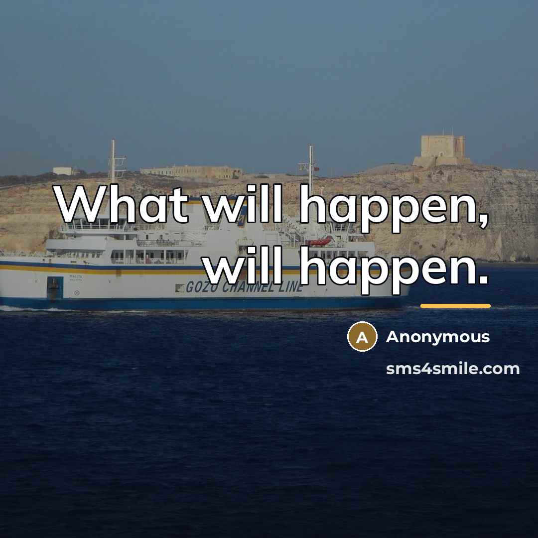 “What will happen, will happen.…” quote by Anonymous
