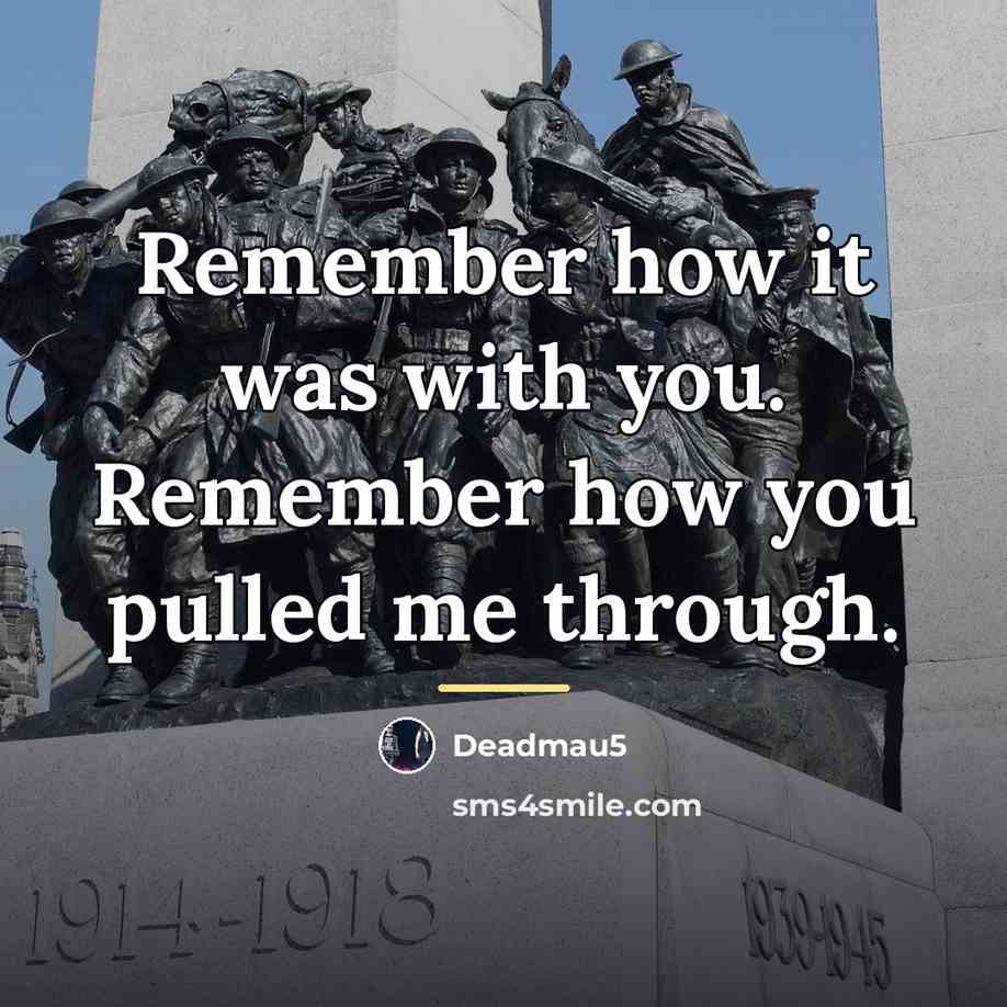 “Remember how it was with you. Remember how you pulled…” quote by Deadmau5