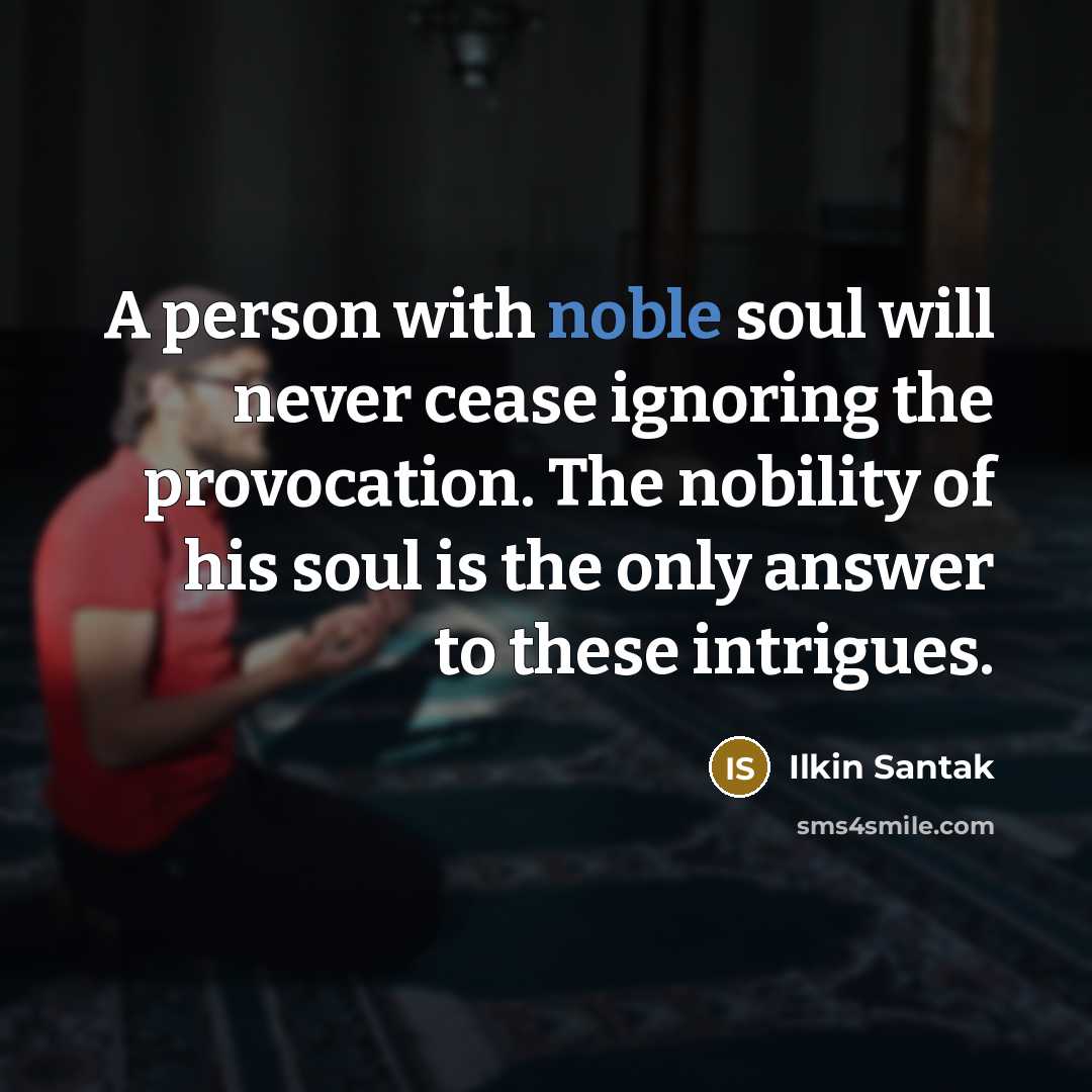 “A person with noble soul will never cease ignoring the…” quote by Ilkin Santak
