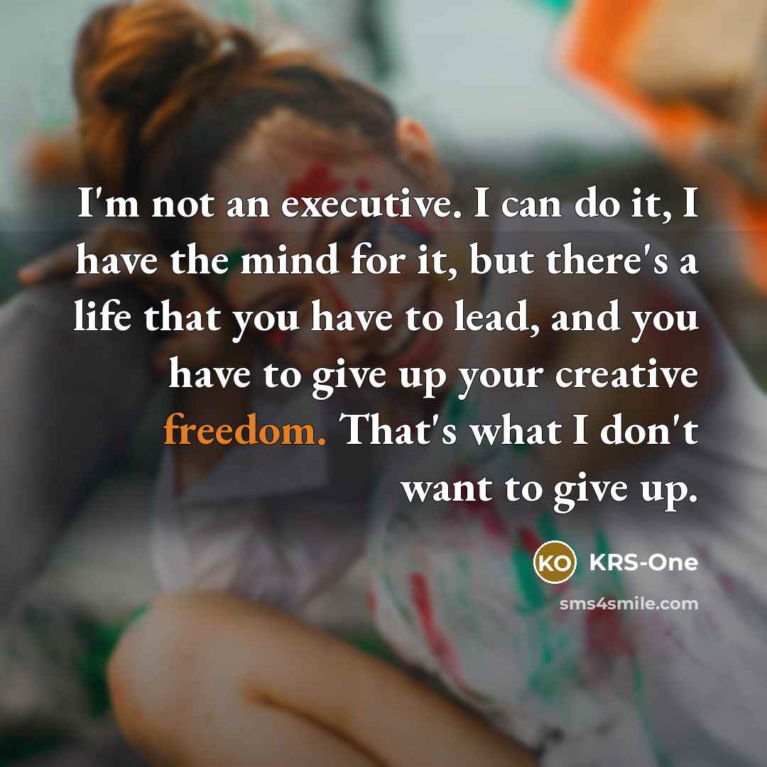 “I'm not an executive. I can do it, I have…” quote by KRS-One