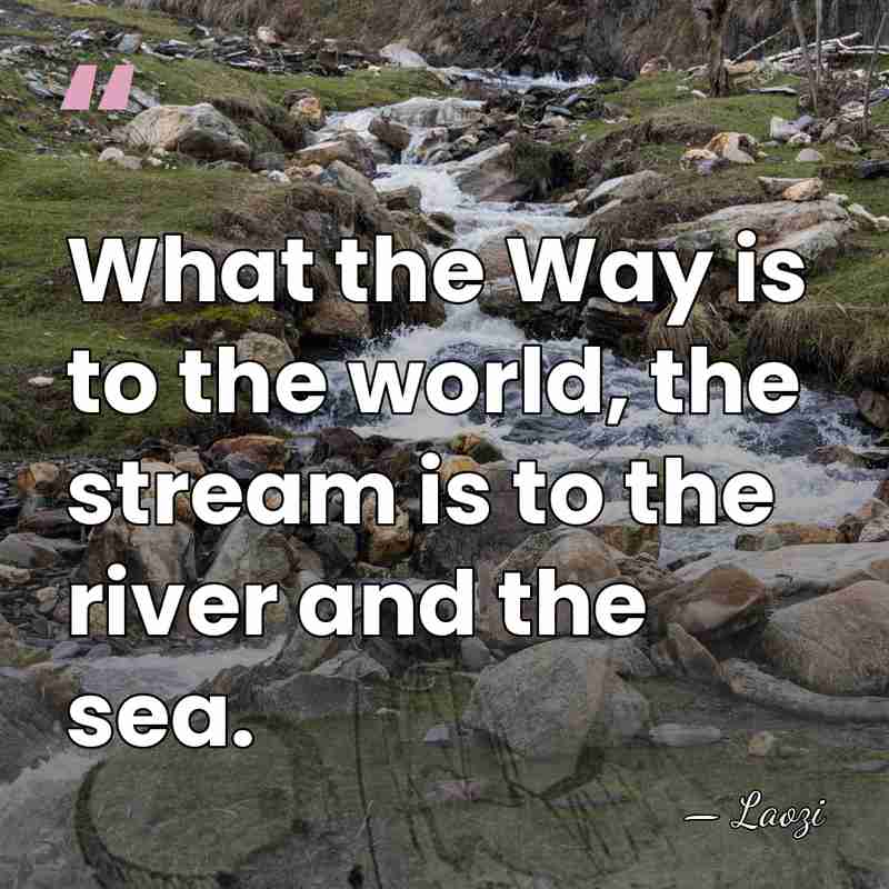 What the Way is to the world, the stream is to the&hellip; - Laozi