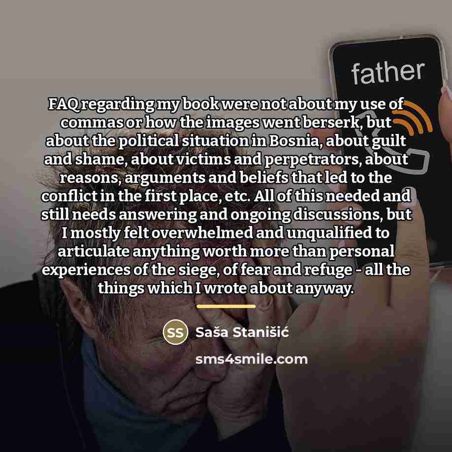 “FAQ regarding my book were not about my use of…” quote by Sasa Stanisic