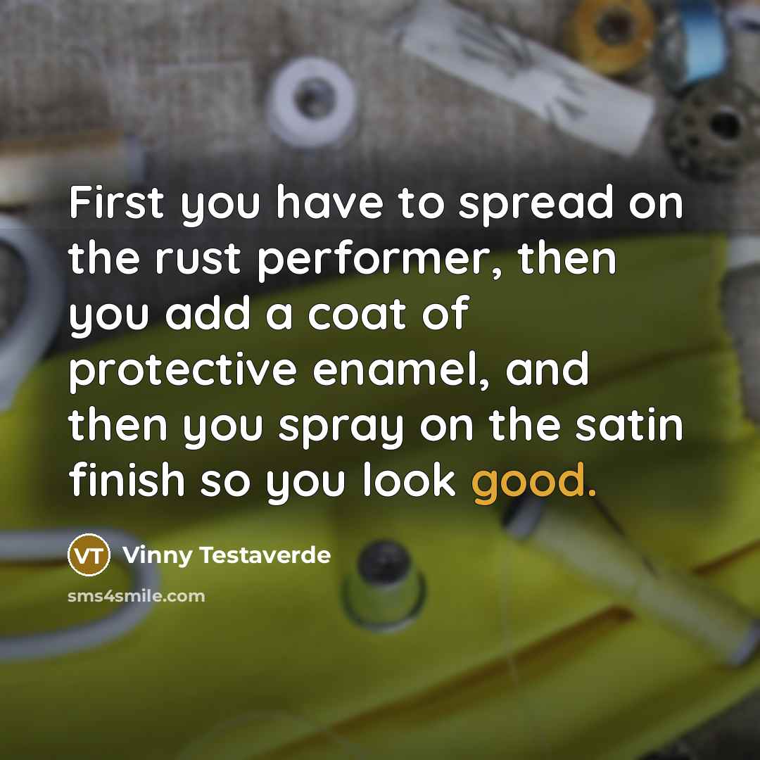 “First you have to spread on the rust performer, then…” quote by Vinny Testaverde