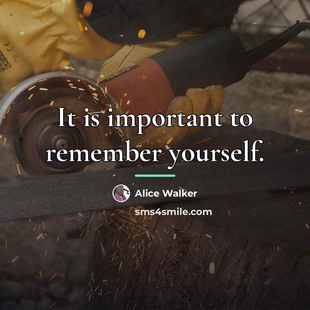 “It is important to remember yourself.…” quote by Alice Walker