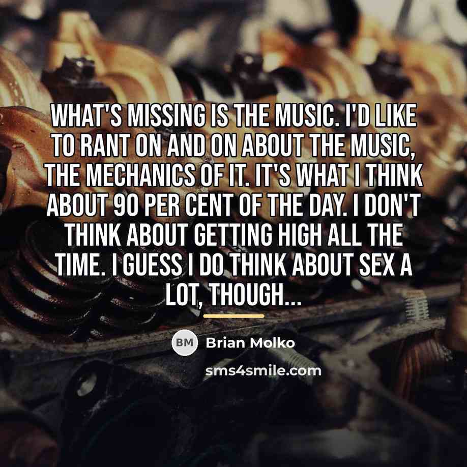“What's missing is the music. I'd like to rant on…” quote by Brian Molko