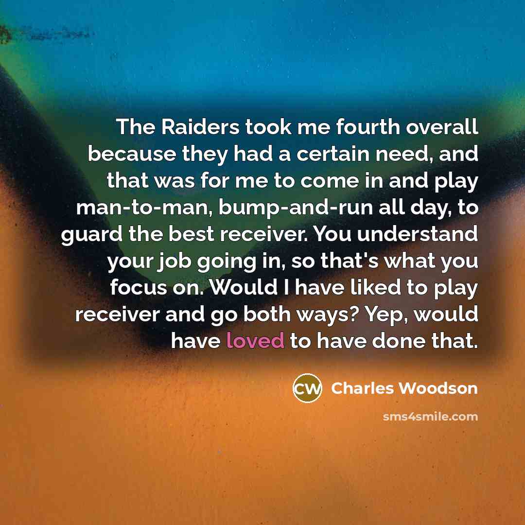 “The Raiders took me fourth overall because they had a…” quote by Charles Woodson