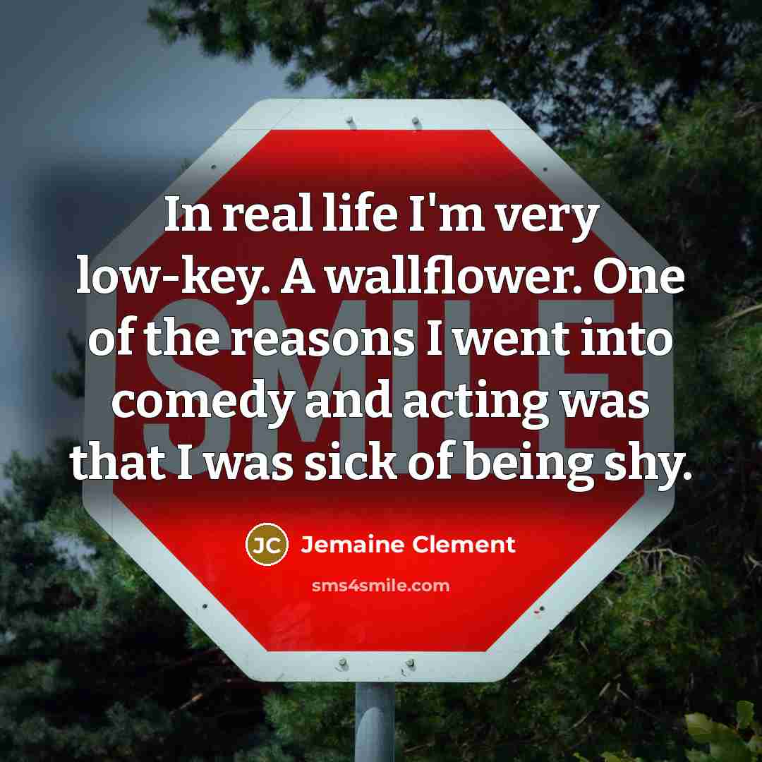 “In real life I'm very low-key. A wallflower. One of…” quote by Jemaine Clement