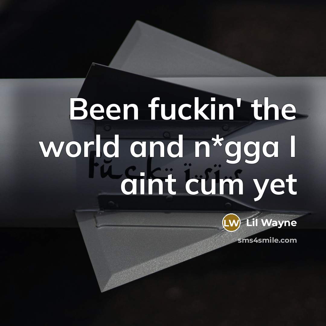 “Been fuckin' the world and n*gga I aint cum yet” quote by Lil Wayne