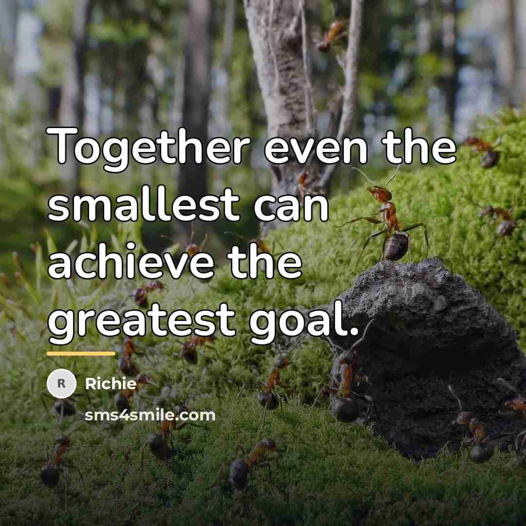 “Together even the smallest can achieve the greatest goal.…” quote by Richie