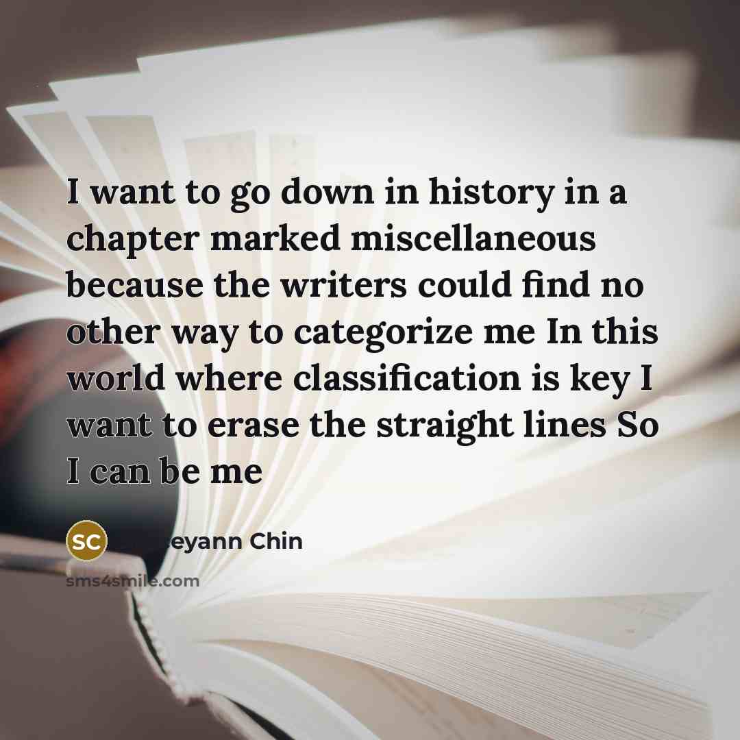 “I want to go down in history in a chapter…” quote by Staceyann Chin