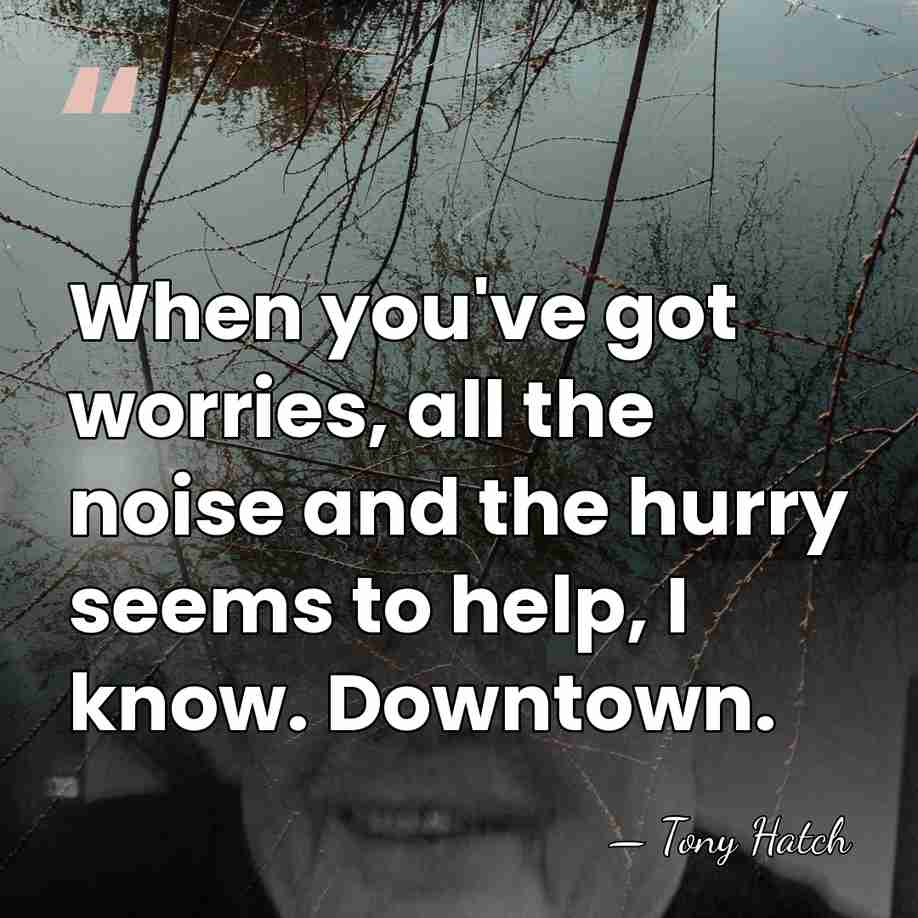 When you've got worries, all the noise and the hurry seems to&hellip; - Tony Hatch